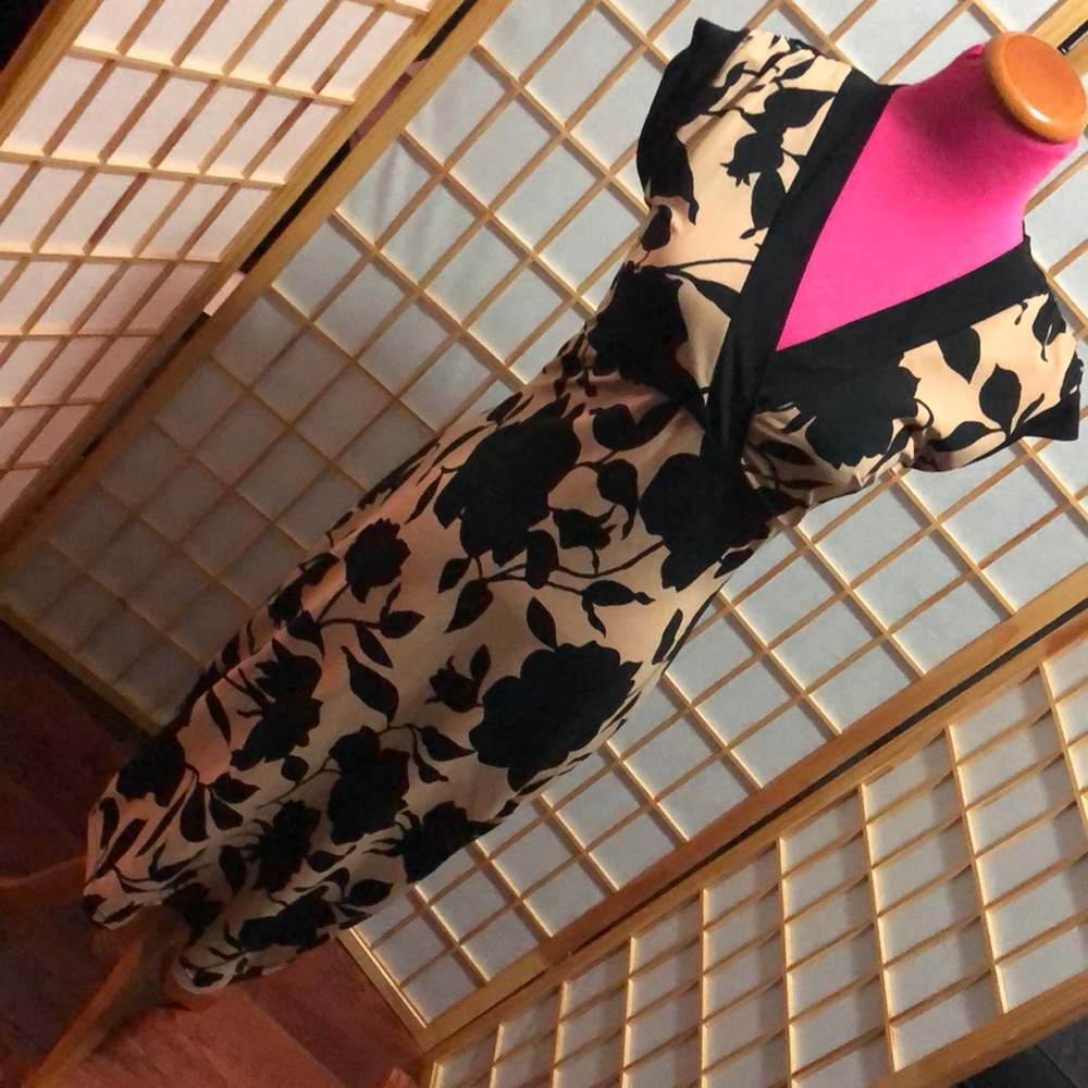 Heart moon star stunning nude black fitted dress M